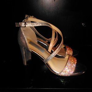 BETSEY JOHNSON SB Silver “Bella” Evening Sandals